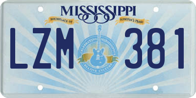 MS license plate LZM381