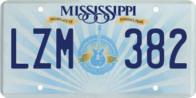 MS license plate LZM382