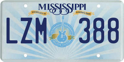 MS license plate LZM388