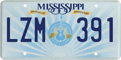 MS license plate LZM391
