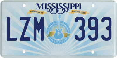 MS license plate LZM393