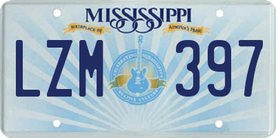 MS license plate LZM397