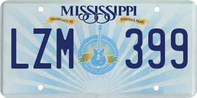 MS license plate LZM399
