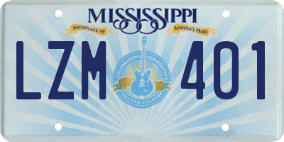 MS license plate LZM401