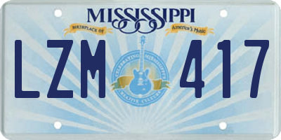 MS license plate LZM417