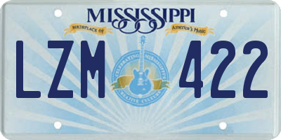MS license plate LZM422