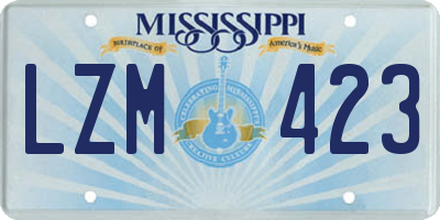 MS license plate LZM423
