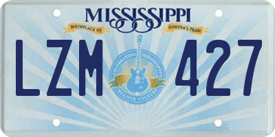 MS license plate LZM427