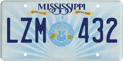 MS license plate LZM432