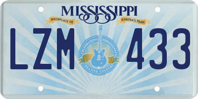 MS license plate LZM433