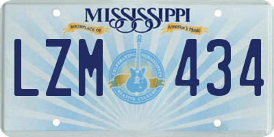 MS license plate LZM434
