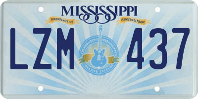 MS license plate LZM437
