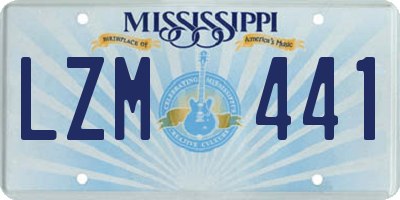 MS license plate LZM441