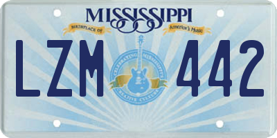 MS license plate LZM442