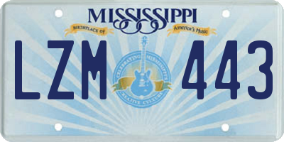 MS license plate LZM443