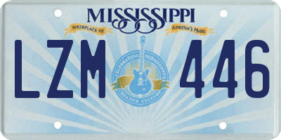 MS license plate LZM446