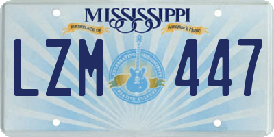 MS license plate LZM447