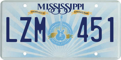 MS license plate LZM451