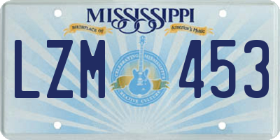 MS license plate LZM453