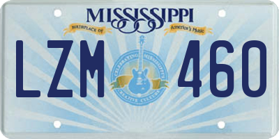 MS license plate LZM460