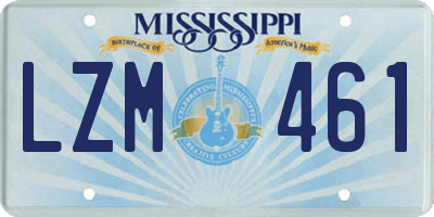 MS license plate LZM461