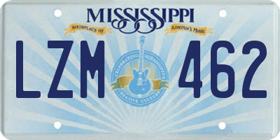 MS license plate LZM462