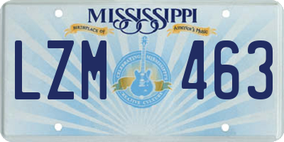 MS license plate LZM463