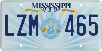 MS license plate LZM465