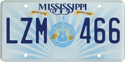 MS license plate LZM466