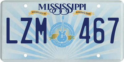 MS license plate LZM467