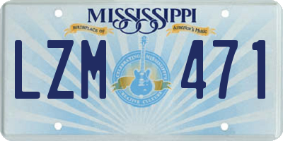MS license plate LZM471