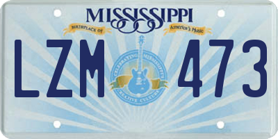 MS license plate LZM473