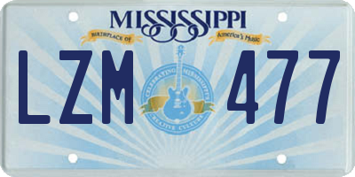 MS license plate LZM477