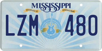 MS license plate LZM480