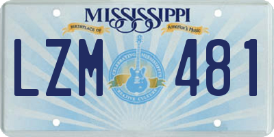 MS license plate LZM481