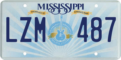 MS license plate LZM487