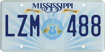 MS license plate LZM488