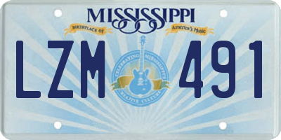 MS license plate LZM491