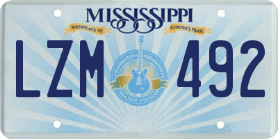 MS license plate LZM492
