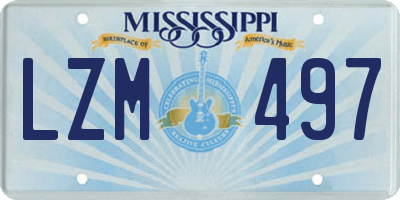 MS license plate LZM497