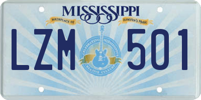 MS license plate LZM501