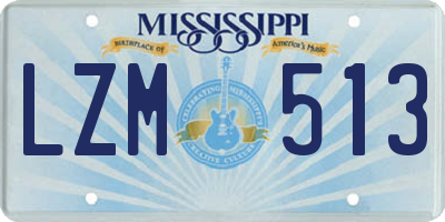 MS license plate LZM513