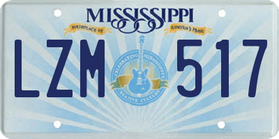 MS license plate LZM517