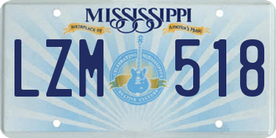 MS license plate LZM518