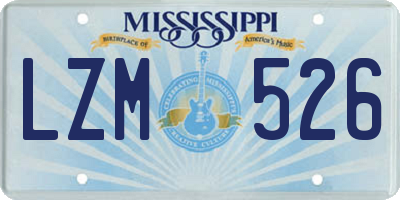 MS license plate LZM526