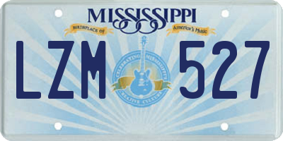 MS license plate LZM527