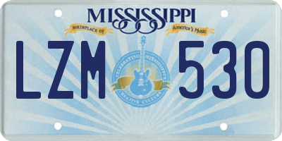 MS license plate LZM530