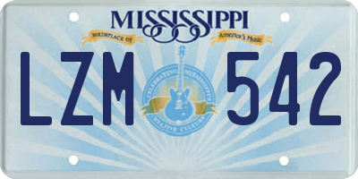 MS license plate LZM542