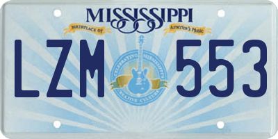 MS license plate LZM553