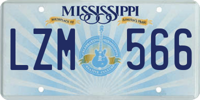 MS license plate LZM566